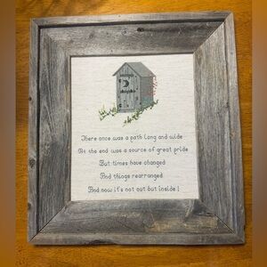 Rustic Framed vintage Embroidered Wall Art